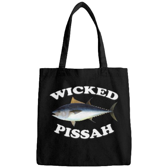 Fishing Fun Wicked Pissah Bluefin Tuna Illustration Fishing Angler Gear Bags