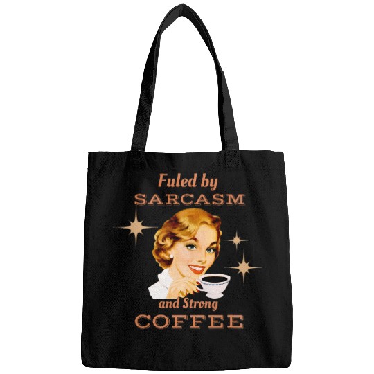 Fueled By sarcasms and Strong Coffee Retro 1950s Housewife Bags
