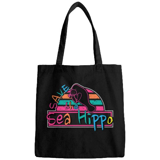 Manatee Pet Save the Sea Hippo Cute kawaii Manatee Kawaii sea cow Bags