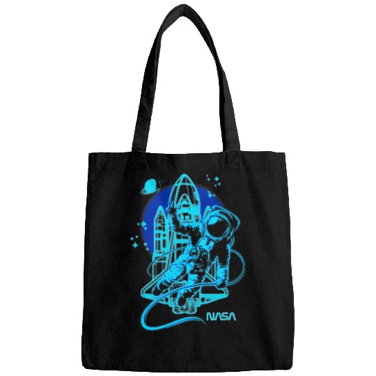 Astronaut Job NASA vintages Retro Neon Glow Astronaut Space Walk Poster Bags