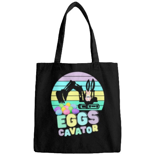 Excavator Fun Easter Egg Hunt Eggscavator Easter Bunny Excavator Cute Pun Bags