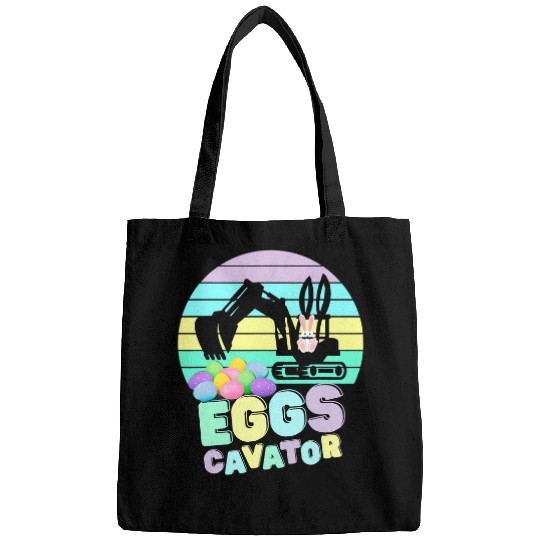 Excavator Fun Easter Egg Hunt Eggscavator Easter Bunny Excavator Cute Pun Bags