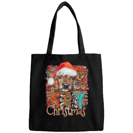 Cow Pet western cow cattles farmer lover merry christmas heifer farm Bags