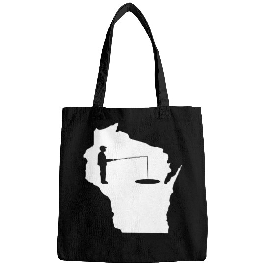 Fishing Fun Ice Fishing In Wisconsin Funny Ice Fishing Dad Bags