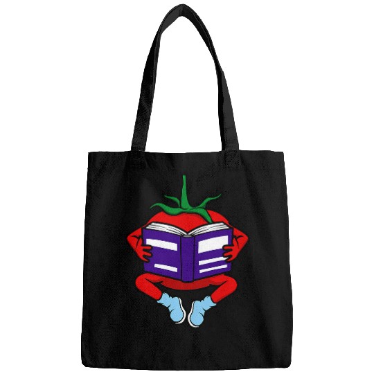 Book Fun Reading Tomato Funny Hobby Literature Bags