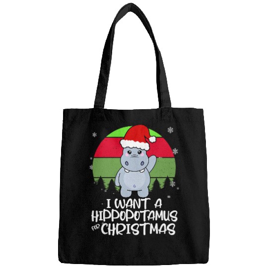 Hippo Pet I Want A Hippopotamus For Christmas Hippo Pajamas xmass Tree 9 Bags