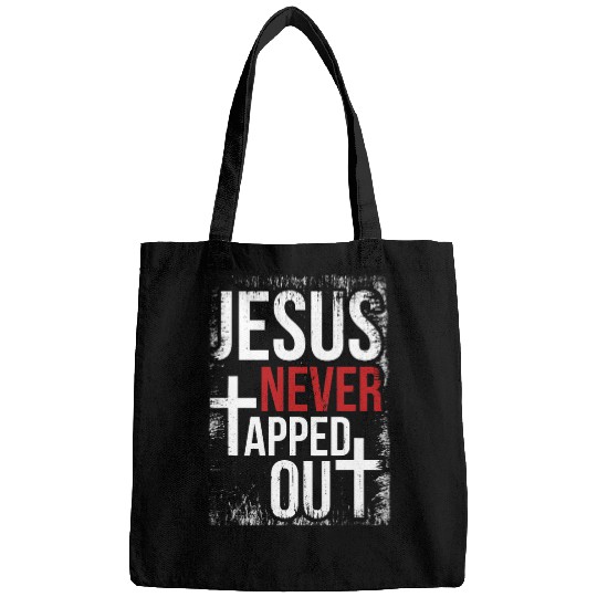 Sport Wrestling Jesus Never Tapped Out Christian Wrestling Faith Christian Bags