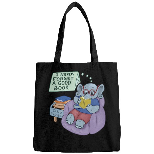 Elephant Mammal Book Club President Bags