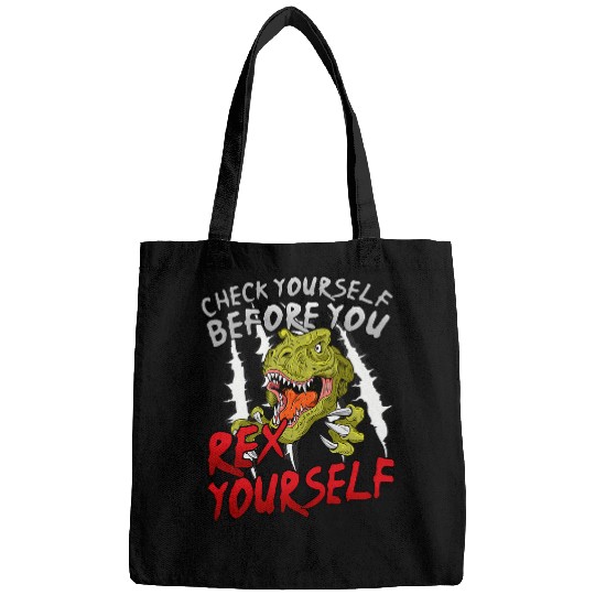 Dinosaur Pet Check Yourself Before You rexs Yourself 2Funny TRex Bags