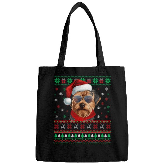 Yorkshire Pet Yorkie xmass Ugly Sweater Yorkshire Terrier Christmas Bags
