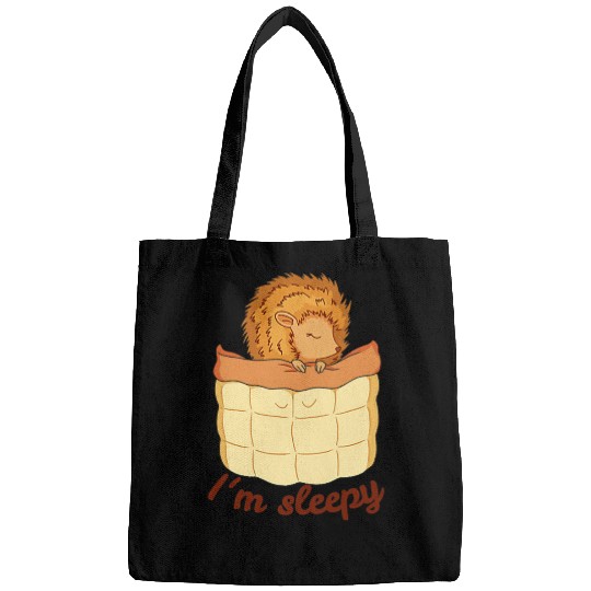 Hedgehog Pet Autumn Hedgehogs Im Sleepy cute motif for cosy days Bags