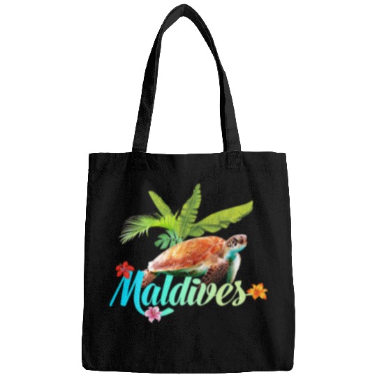 Turtle Pet Maldives Sea Turtle Hibiscus Island Gift Beach Souvenir Palm Bags