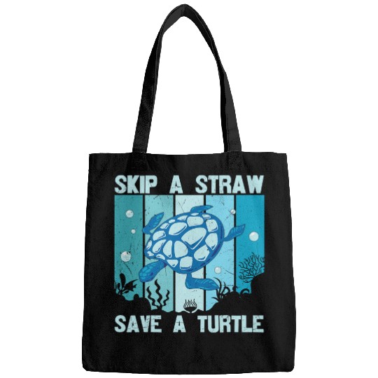 Turtle Pet Skip a Straw Save a Turtle Sea Turtle Ocean Animal Bags