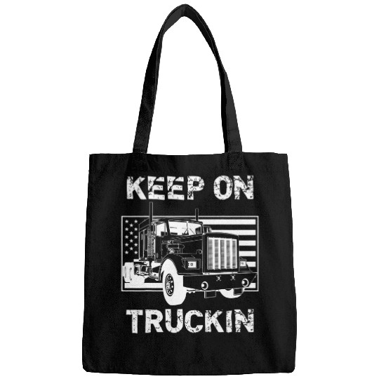 Truck Fun US American Flag Semi Truck Driver Trucker Bags