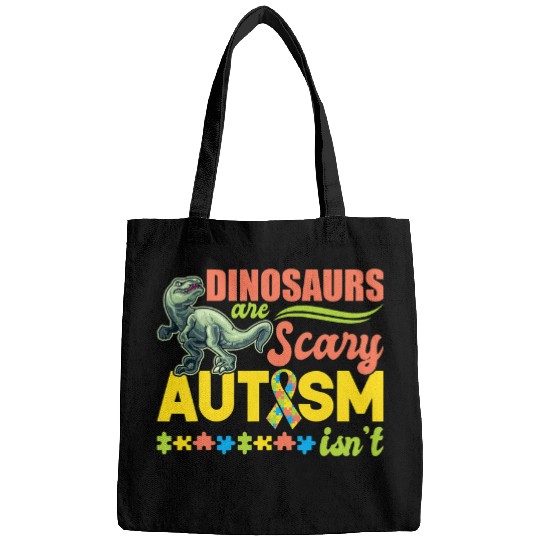 Autism Puzzle Dino TRex Son Child Daughter Dinosaurs Are Scary Autism Isnt Bags