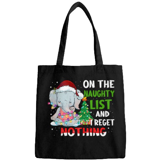 Elephant Mammal Christmas On The Naughty List Farm Xmas Bags