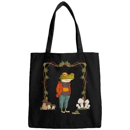 Frog Pet Gif Mushroom Cottagecore Aesthetic Snail Fungi Bags