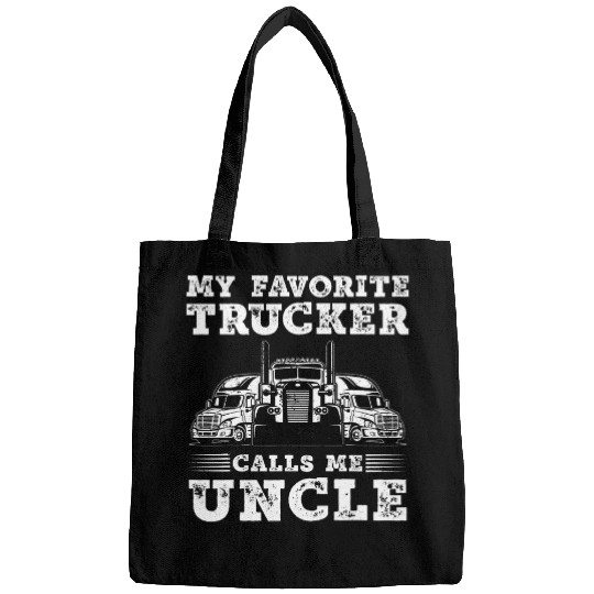 Truck Fun Uncle Trucker Semi Trailer 18 Wheeler Tee Bags
