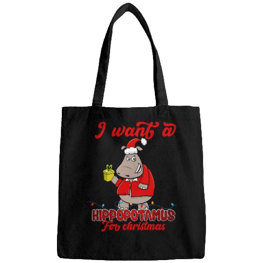 Hippo Pet I Want A Hippopotamus For Christmas Cute xmass Kids Men Women23 4 Bags