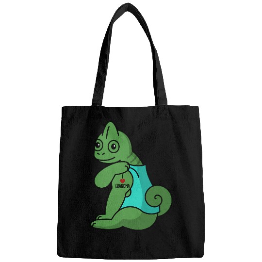 Chameleon Pet Tattoo Ink I Love Grandma Tattoo Chameleon Grandmother Reptile Pet Bags