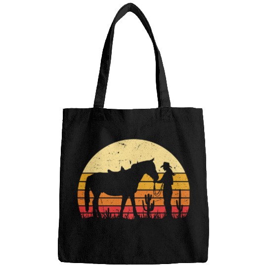 Horse Pet vintages Sunset Retro Western Halter Horse CowGirl Horse Idea Bags