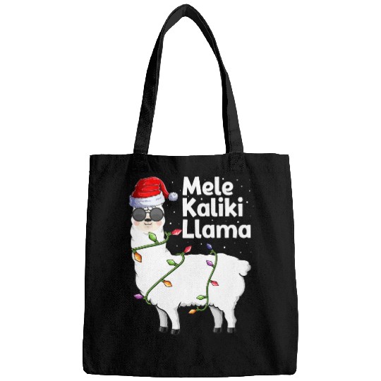 Llama Pet Hawaiian Mele Kalikimaka Christmas Llama Santa Women Hawaii Bags