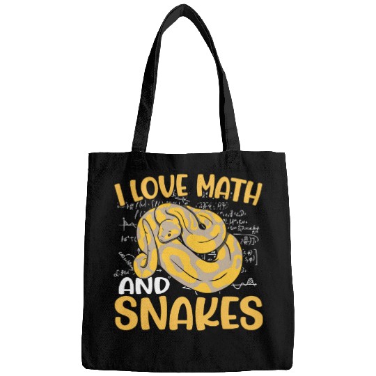 Python Pet Reptile Python Serpent School I Love Math And Snakes Bags