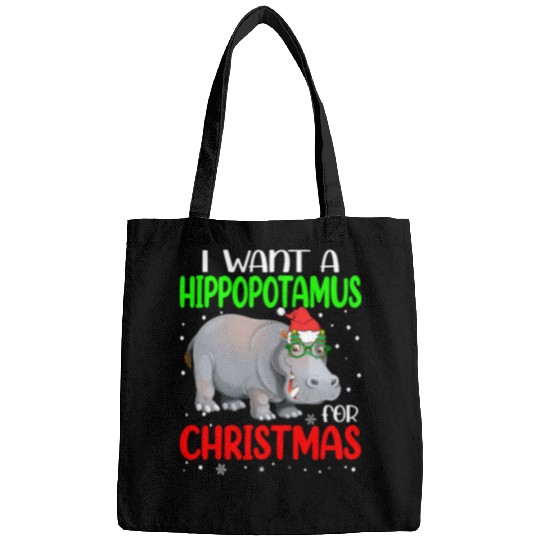 Hippo Pet I Want A Hippopotamus For Christmas Lights Hippo xmass Pajama 254 Bags