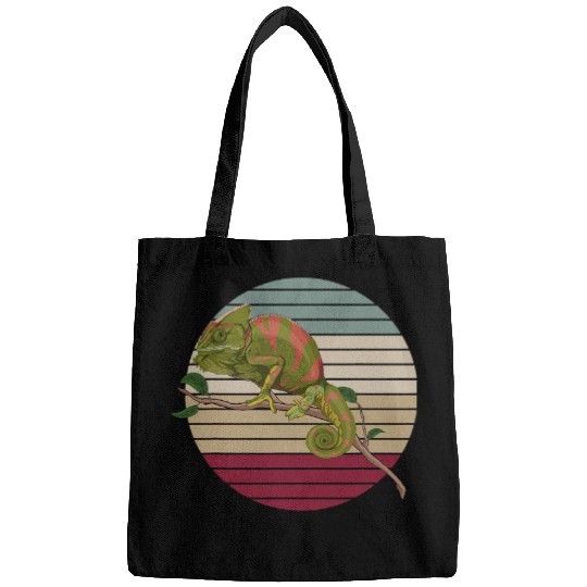 Chameleon Pet Reptile Lover Tropical Animal Lizard Retro Chameleon 8 Bags