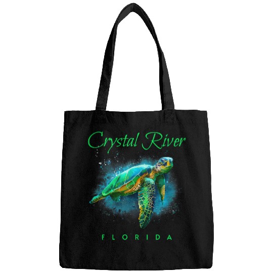 Turtle Pet Crystal River Florida Watercolor Sea Bags