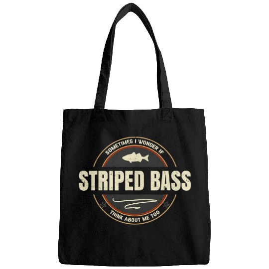 Fishing Fun Striped Bass Art Fishing Quote Striper Flies Funny Fishermen Bags