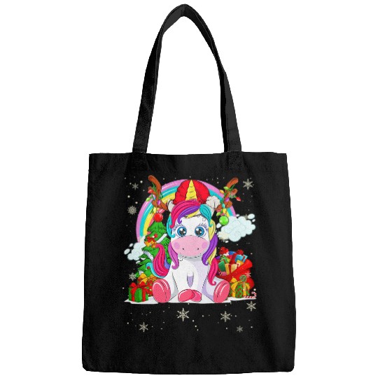Unicorn Pet Cute Christmas Unicorn Reindeer Funny xmass Santa Hat Costume Bags