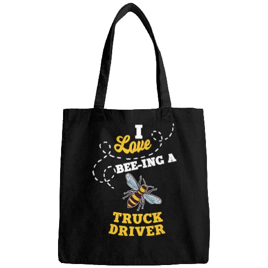 Truck Fun I Love BeeIng A Truck Driver Honey Bee Job Profession Bags