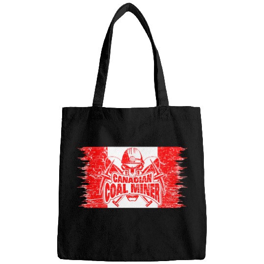 Proud Canadian Coal Miner Crossed Pickaxes Flag of Canada Bags