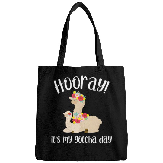 Llama Pet Hooray Its My Gotcha Day Llamas Adoption Adopt Flowers Bags