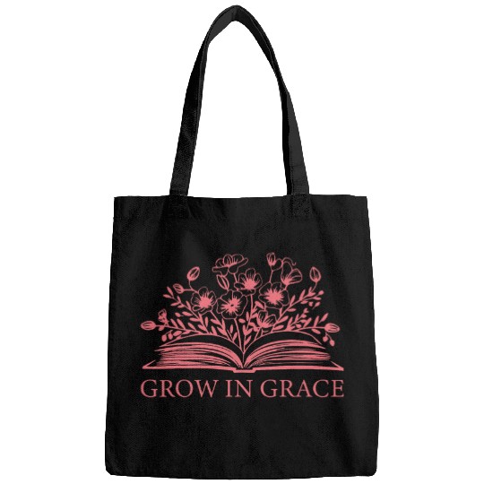 Book Fun Retro Grow In Grace Wildflower Book Christian Bible Verse Bags