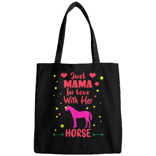 Horse Pet Just Mama In Love With Her horse Funny Horse Valentines Day Bags