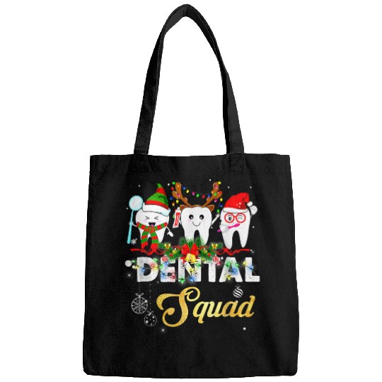 dentists Job hygienist santa hat christmas dental squad Bags