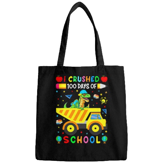 Dinosaur Pet I Crushed 100 Days of School Dinosaur Dump Truck For kids Bags