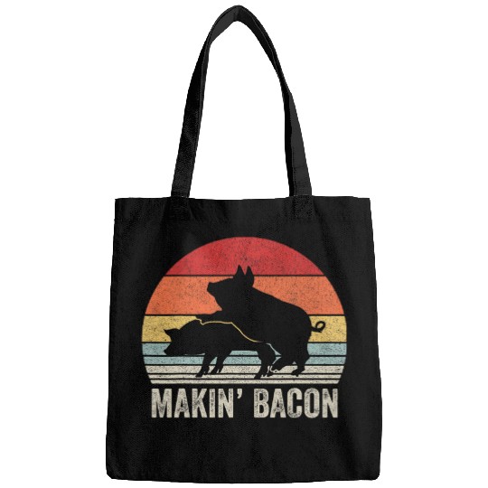 Pig Pet Vintage Retro Makin Bacon Pork Bacon Bags