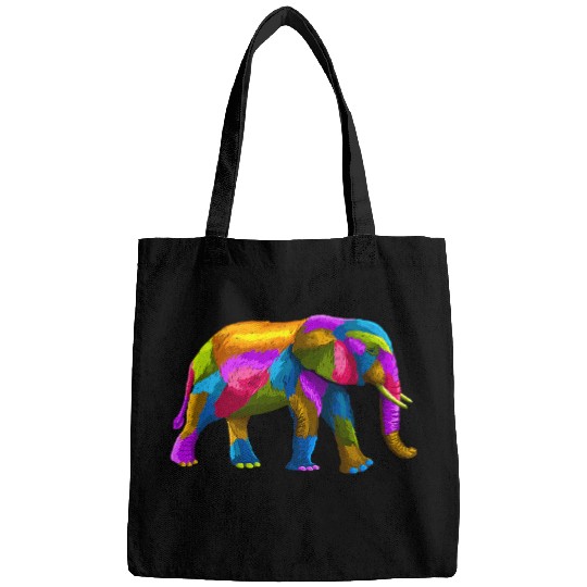 Elephant Mammal Colorful Elephant Painting Beautiful Art Animal Lover Gifts Bags
