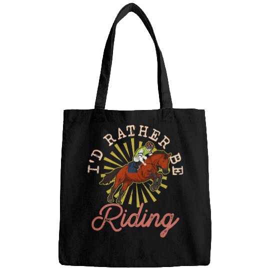 Horse Pet Id Rather Be Riding Show Jumping Equestrian Funny Horse Bags
