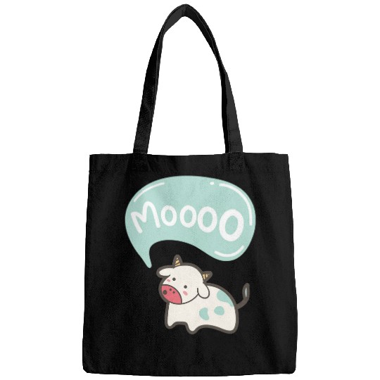 Cow Pet Grass Mushroom Pastel Green Pattern Bags