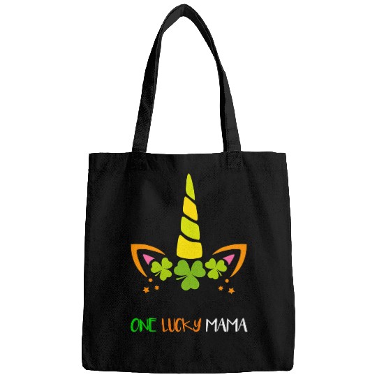 Unicorn Pet One Lucky Mama Unicorn Face St Patricks Day Shamrock Girls Bags