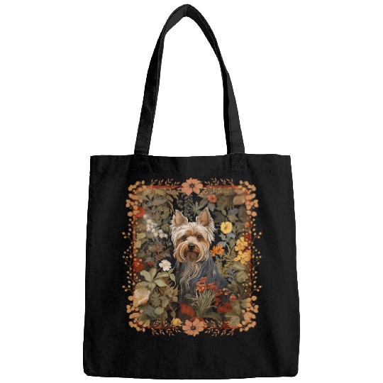 Yorkshire Pet Yorkie or Silky Terrier William Morris Style Tapestry Bags