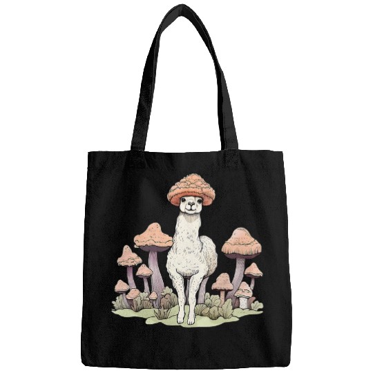 Llama Pet Aesthetic Alpaca Llama Cottagecore vintages Nature Floral Bags