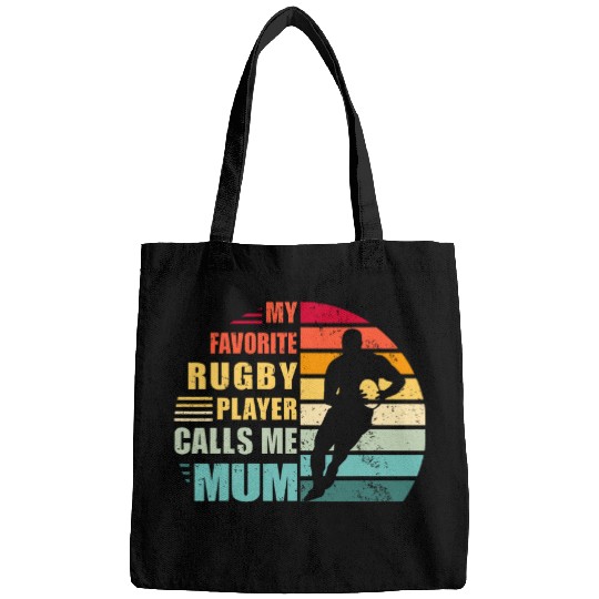 Sport Rugby My Favorite Rugby Player Calls Me Mum Funny Rugby Mum Bags