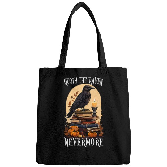 Book Fun Quoth The Raven Nevermore Gothic Book Design Bags