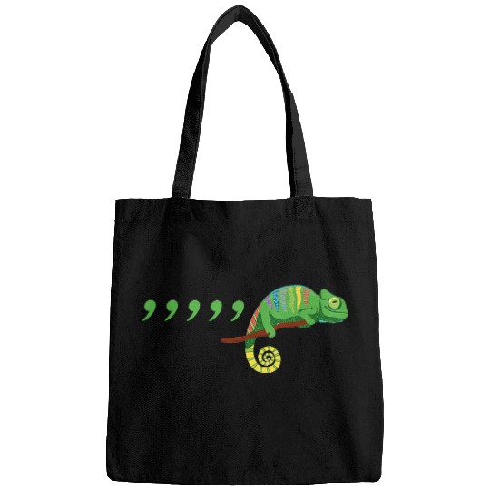 Chameleon Pet Teacher Comma Chameleon Funny Bags