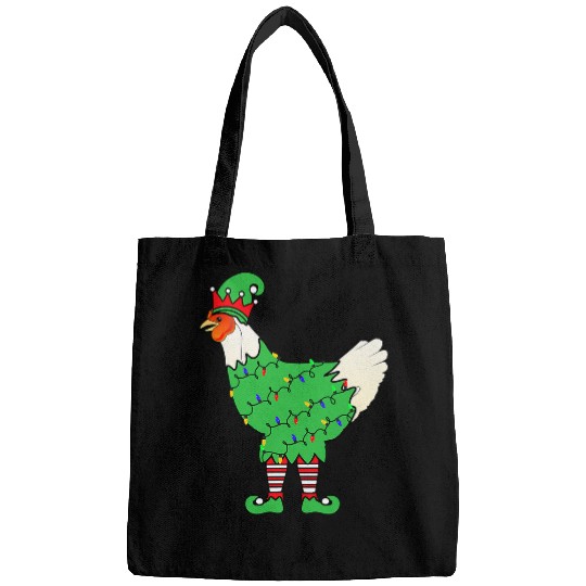Chicken Pet Christmas Lights Elf Chicken Funny Bags